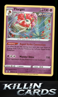 Florges 073/203 Pokemon Holo Rare SWSH07: Evolving Skies Card NM