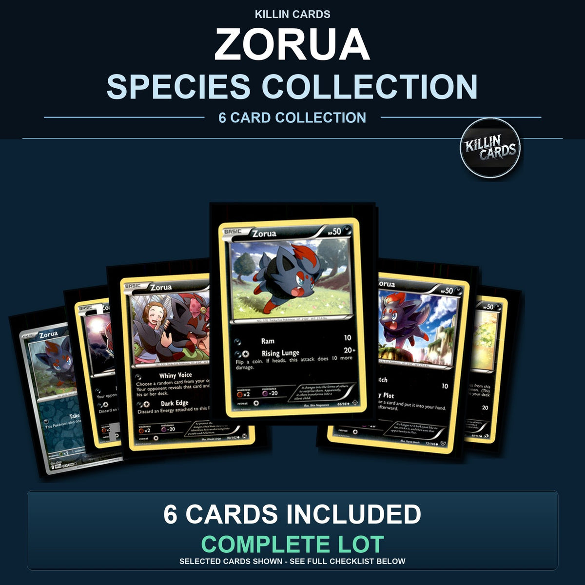Pokemon TCG Zorua Species Collection 6 Different Cards