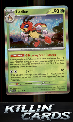 Ledian - 003/142 003/142 Pokemon Rare SV07: Stellar Crown Card NM