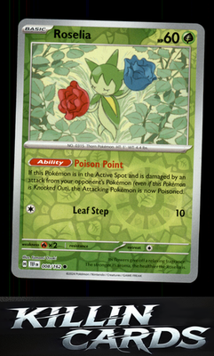Reverse Holofoil Roselia 008/162 Pokemon Common SV05: Temporal Forces Card NM