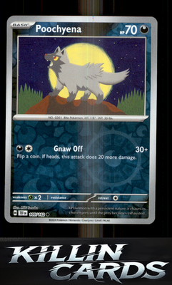 Reverse Holofoil Poochyena 105/162 Pokemon Common SV05: Temporal Forces Card NM