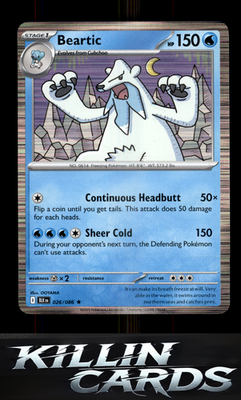 Beartic 026/086 Pokemon Rare SV: Black Bolt Card NM