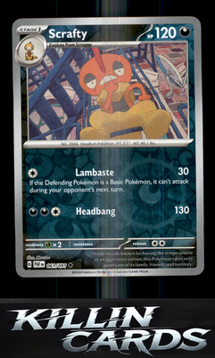 Reverse Holofoil Scrafty 061/091 Pokemon Uncommon SV: Paldean Fates Card NM