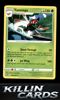 Yanmega 009/159 Pokemon Rare SWSH: Crown Zenith Card NM