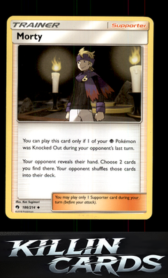 Morty 186/214 Pokemon Uncommon SM - Lost Thunder Card LP