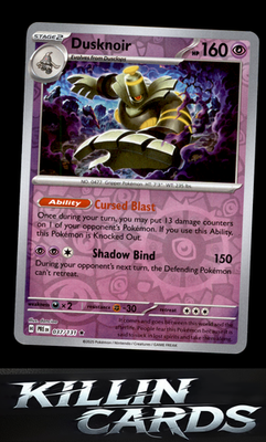 Reverse Holofoil Dusknoir 037/131 Pokemon Rare SV: Prismatic Evolutions Card NM