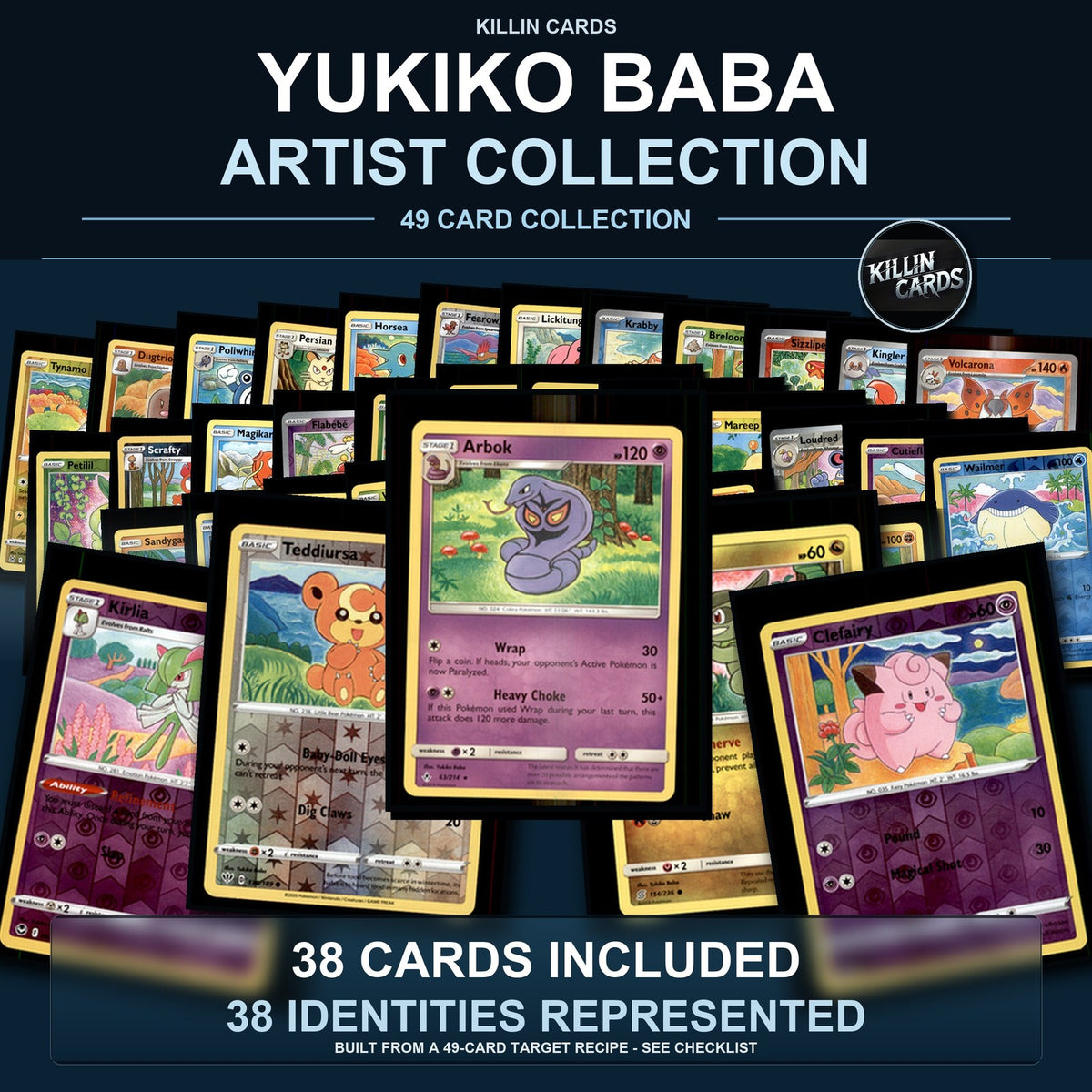 Pokemon TCG Yukiko Baba Artist Collection 38 Cards Lot