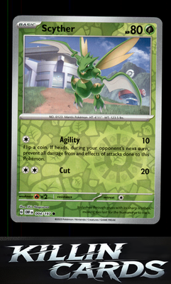 Reverse Holofoil Scyther 004/197 Pokemon Common SV03: Obsidian Flames Card NM