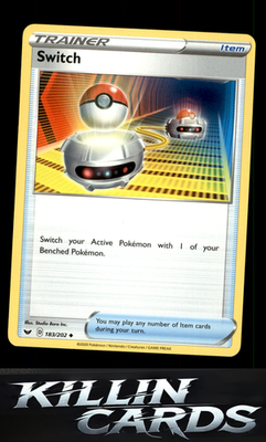Switch 183/202 Pokemon Uncommon SWSH01: Sword & Shield Base Set Card LP