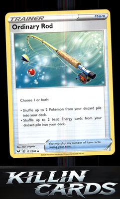 Ordinary Rod 171/202 Pokemon Uncommon SWSH01: Sword & Shield Base Set Card NM