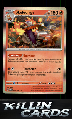 Skeledirge 031/191 Pokemon Rare SV08: Surging Sparks Card NM