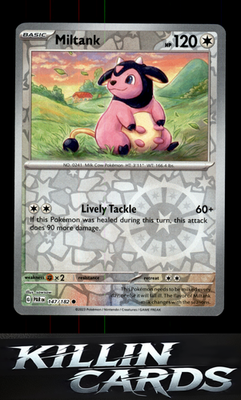 Reverse Holofoil Miltank 147/182 Pokemon Common SV04: Paradox Rift Card NM