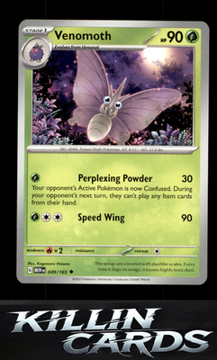 Venomoth 049/165 Pokemon Uncommon SV: Scarlet & Violet 151 Card NM