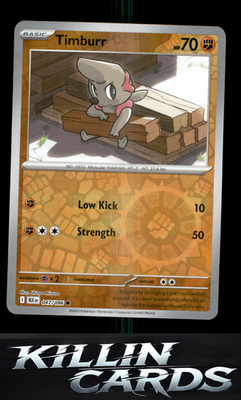 Reverse Holofoil Timburr 047/086 Pokemon Common SV: Black Bolt Card NM