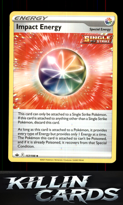 Impact Energy 157/198 Pokemon Uncommon SWSH06: Chilling Reign Card NM