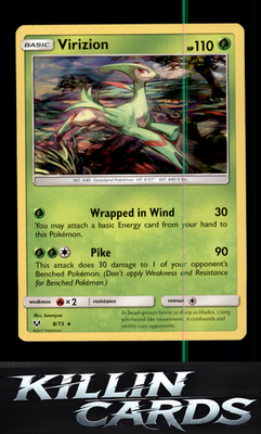 Virizion 8/73 Pokemon Holo Rare Shining Legends Card LP