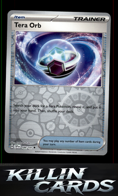Reverse Holofoil Tera Orb 189/191 Pokemon Uncommon SV08: Surging Sparks Card NM