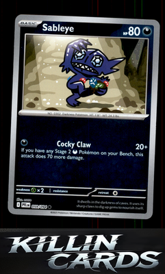 Reverse Holofoil Sableye 059/094 Pokemon Common ME02: Phantasmal Flames Card NM