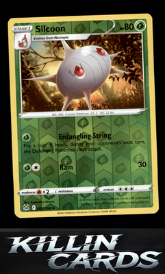 Reverse Holofoil Silcoon 007/196 Pokemon Uncommon SWSH11: Lost Origin Card NM