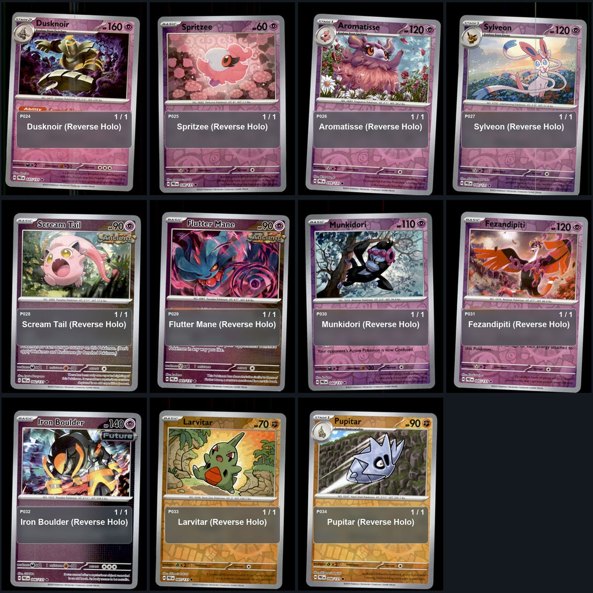 Pokemon TCG SV: Prismatic Evolutions Reverse Holo Master Set 83 Reverse Holo