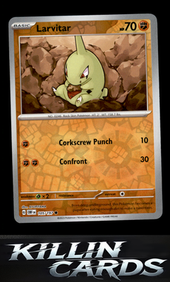Reverse Holofoil Larvitar 105/197 Pokemon Common SV03: Obsidian Flames Card NM