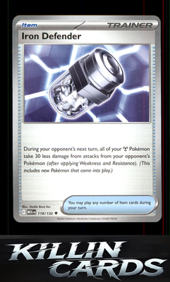 Iron Defender 118/132 Pokemon Uncommon ME01: Mega Evolution Card NM