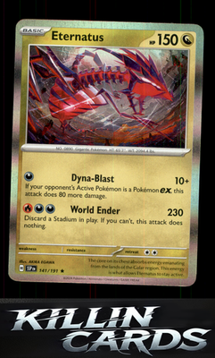 Eternatus 141/191 Pokemon Rare SV08: Surging Sparks Card NM