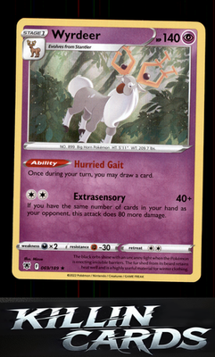 Wyrdeer 069/189 Pokemon Holo Rare SWSH10: Astral Radiance Card NM