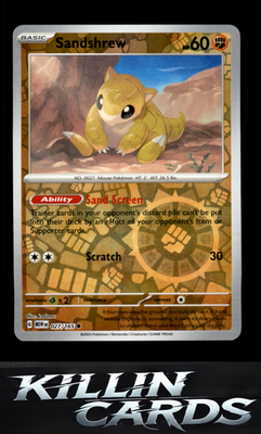 Reverse Holofoil Sandshrew 027/165 Pokemon Common SV: Scarlet & Violet 151 Card