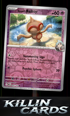 Reverse Holofoil Steven's Baltoy 083/182 Pokemon Common SV10: Destined Rivals Ca