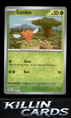 Reverse Holofoil Combee 008/197 Pokemon Common SV03: Obsidian Flames Card NM