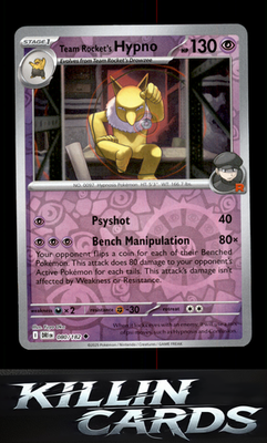 Reverse Holofoil Team Rocket's Hypno 080/182 Pokemon Uncommon SV10: Destined Riv