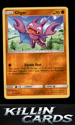 Reverse Holofoil Gligar 67/145 Pokemon Common SM - Guardians Rising Card NM