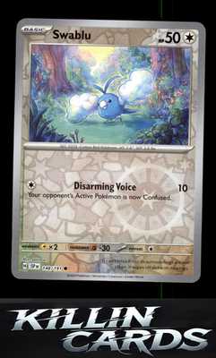 Reverse Holofoil Swablu 148/191 Pokemon Common SV08: Surging Sparks Card NM