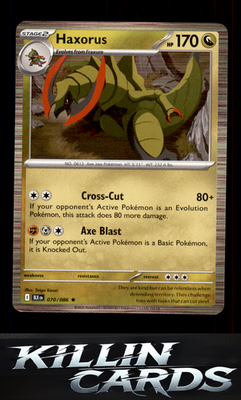 Haxorus 070/086 Pokemon Rare SV: Black Bolt Card NM