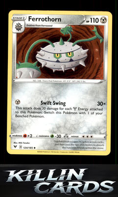 Ferrothorn 124/185 Pokemon Uncommon SWSH04: Vivid Voltage Card NM