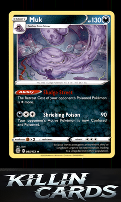 Muk 085/172 Pokemon Rare SWSH09: Brilliant Stars Card NM