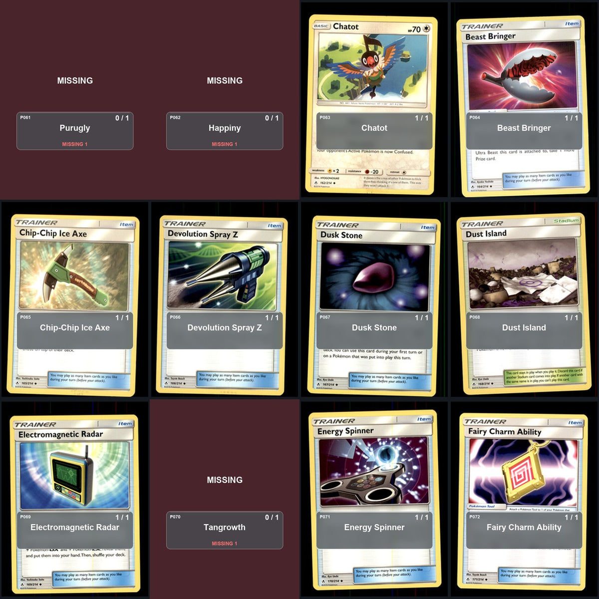 Pokemon TCG SM - Unbroken Bonds C/UC/R Standard Set 126 Cards