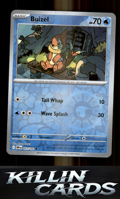 Reverse Holofoil Buizel 057/182 Pokemon Common SV10: Destined Rivals Card NM