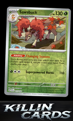 Reverse Holofoil Sawsbuck - 017/162 017/162 Pokemon Uncommon SV05: Temporal Forc