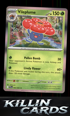 Vileplume 003/094 Pokemon Rare ME02: Phantasmal Flames Card NM