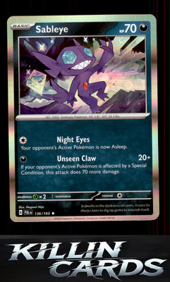 Sableye 136/193 Pokemon Rare SV02: Paldea Evolved Card NM