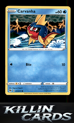 Carvanha 11/73 Pokemon Common Champion's Path Card NM