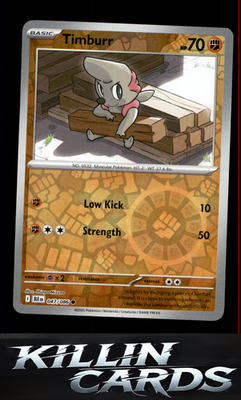 Reverse Holofoil Timburr 047/086 Pokemon Common SV: Black Bolt Card NM