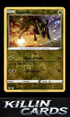 Reverse Holofoil Zygarde 134/195 Pokemon Rare SWSH12: Silver Tempest Card NM
