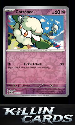 Reverse Holofoil Cottonee 034/091 Pokemon Common SV: Paldean Fates Card NM