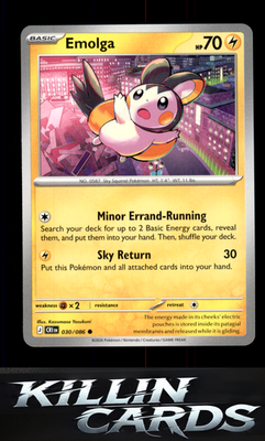 Emolga 030/086 Pokemon Common ME04: Chaos Rising Card NM