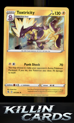 Toxtricity (107) 107/264 Pokemon Holo Rare SWSH08: Fusion Strike Card NM