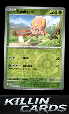 Reverse Holofoil Toedscool - 016/182 016/182 Pokemon Common SV04: Paradox Rift C