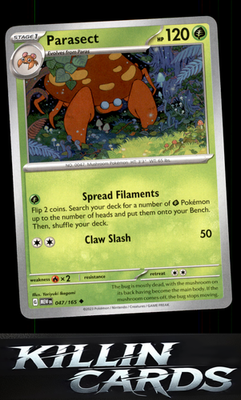 Parasect 047/165 Pokemon Uncommon SV: Scarlet & Violet 151 Card NM